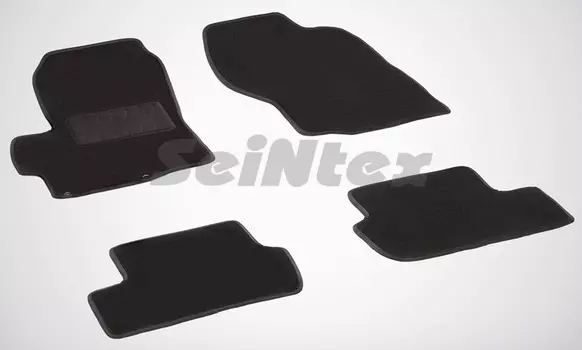 Ворсовые LUX коврики в салон Seintex для Mitsubishi Lancer X 2007-2017 (черные, 82269)