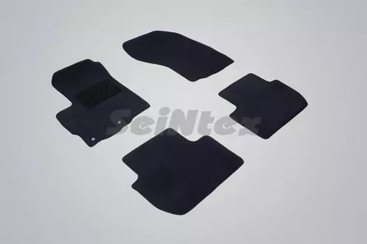 Ворсовые LUX коврики в салон Seintex для Mitsubishi Outlander II 2006-2012 (черные, 82763)
