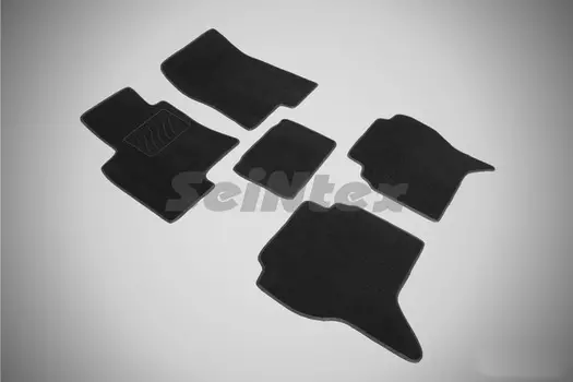 Ворсовые LUX коврики в салон Seintex для Mitsubishi Pajero IV 2007-н.в. (черные, 82764)