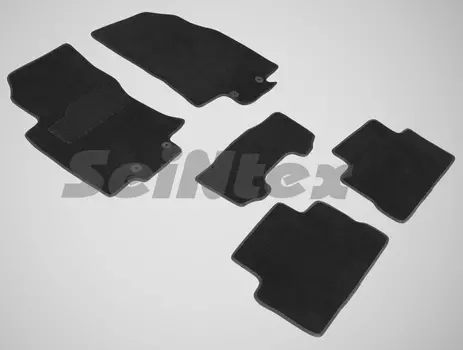 Ворсовые LUX коврики в салон Seintex для Nissan Qashqai II (российская сборка) 2016-н.в. (черные, 87205)