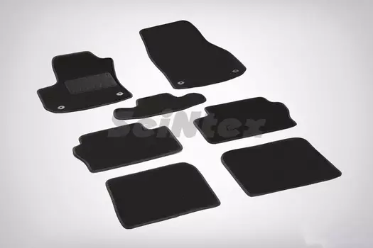 Ворсовые LUX коврики в салон Seintex для Opel Zafira II 2005-2014 (черные, 82343)