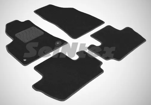 Ворсовые LUX коврики в салон Seintex для Peugeot 3008 2009-н.в. (черные, 86327)