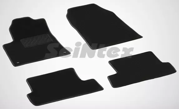 Ворсовые LUX коврики в салон Seintex для Peugeot 407 2004-2010 (черные, 83174)
