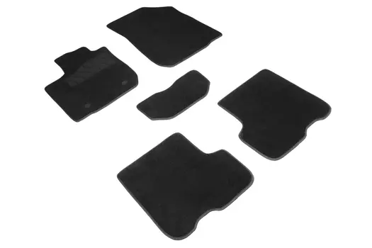 Ворсовые LUX коврики в салон Seintex для Renault Logan II 2014-2018 (черные, 85490)