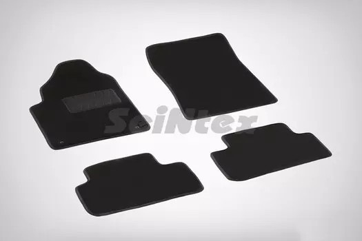 Ворсовые LUX коврики в салон Seintex для Ssang Yong Rexton 2002-2008 (черные, 83642)