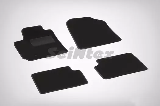 Ворсовые LUX коврики в салон Seintex для Toyota Corolla IX (E12) 2001-2007 (черные, 83186)
