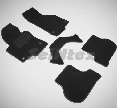 Ворсовые LUX коврики в салон Seintex для Volkswagen Golf V 2003-2012 (черные, 89992)