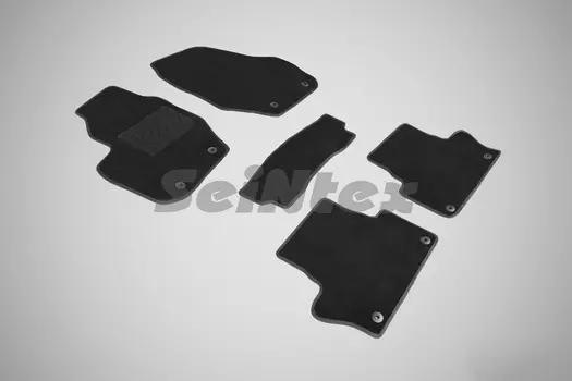 Ворсовые LUX коврики в салон Seintex для Volvo XC60 2008-2017 (черные, 86280)