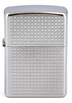 Зажигалка Zippo Diamond plate с покрытием Satin Chrome, латунь/сталь, серебристая, матовая (+ Антисептик-спрей для рук в подарок!)