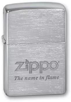 Зажигалка Zippo Name in flame с покрытием Brushed Chrome, латунь/сталь, серебристая, матовая (+ Антисептик-спрей для рук в подарок!)
