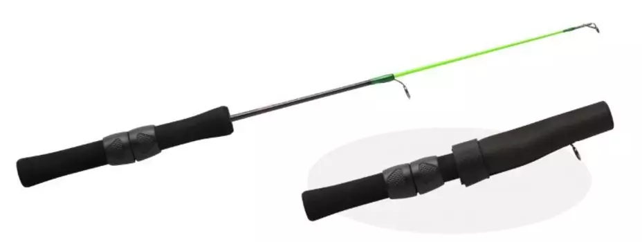 Зимняя удочка Rapala Telestick Ice (21,5/51см) Рукоять: неопрен, Тест Medium Heady, Цвет зеленый (+ Упаковка виброхвостов в подарок!)