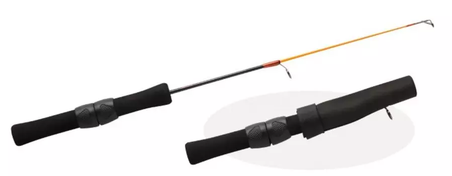 Зимняя удочка Rapala Telestick Ice (21,5/51см) Рукоять: неопрен, Тест Medium, Цвет оранжевый (+ Упаковка виброхвостов в подарок!)