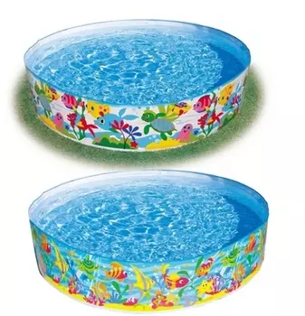 Бассейн каркасный круглый, дизайн Аквариум 183 х 38 см