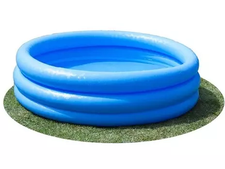 Бассейн надувной круглый с 3 кольцами, дизайн голубой кристалл 147 х 33 см