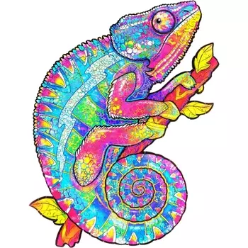 Фигурный пазл из дерева "Хамелион"