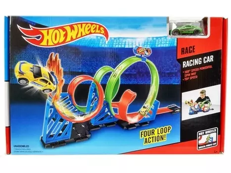 Игровой набор 4 кольца Хот Вил (Hot Wheel) + 1 машинка
