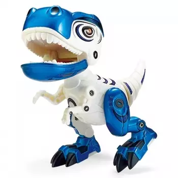 Интерактивный динозавр со светом и звуком синий