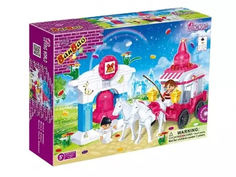 Конструктор 6107 Лошадь с каретой, 328 деталей, в коробке 33х24х7см BanBao