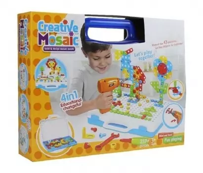 Конструктор с шуруповёртом CREATIVE MOSAIC , 237 деталей