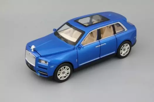 Металлическая инерционная Модель автомобиля Rolls Royce Cullinan 200х80 мм, синий