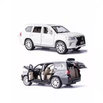 Металлическая моделька Лексус Lexus LX 570 белый (Свет Звук)