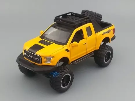 Модель автомобиля FORD Raptor 185х60 мм, жёлтый 32019y