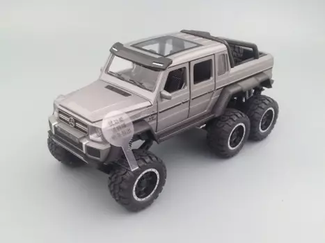 Модель автомобиля Mercedes-Benz 6х6 AMG, 190х70 мм, серый (Гелендваген)