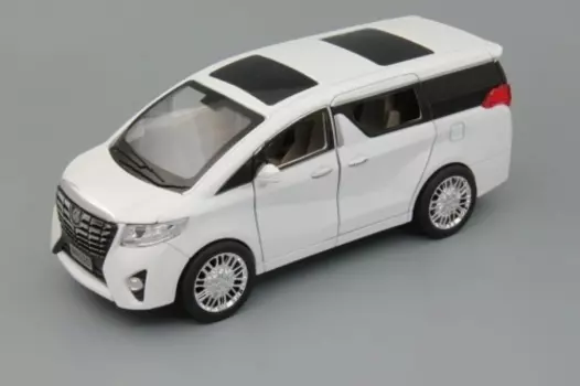 Модель автомобиля Toyota Alphard, 200х75 мм, белый