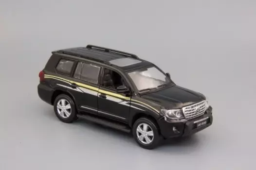 Модель автомобиля Toyota Land Cruiser 200, 150х60мм, чёрный