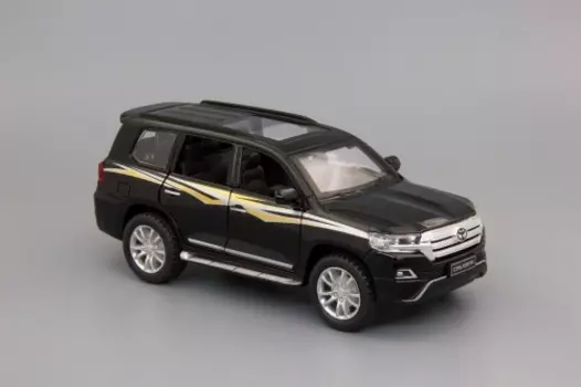 Модель автомобиля Toyota Land Cruiser 200 Series Рестайлинг 2, 150х60мм, чёрный
