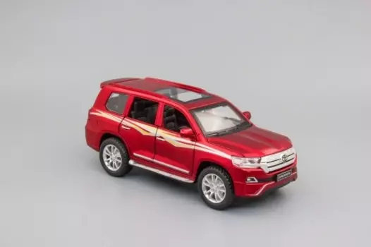 Модель автомобиля Toyota Land Cruiser 200 Series Рестайлинг 2, 150х60мм, красный матовый
