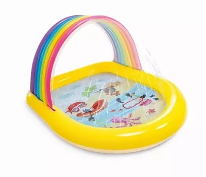 Надувной бассейн - Радуга с разбрызгивателем 147 x 130 x 86 см