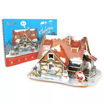 3D-пазл с подсветкой - Рождественский домик, 53 детали