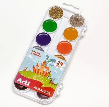 Акварель медовая п/сухая - Сказочный мир, 24 цветов, без кисти