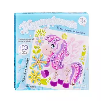 Аппликация бусинами - Крылатая лошадка