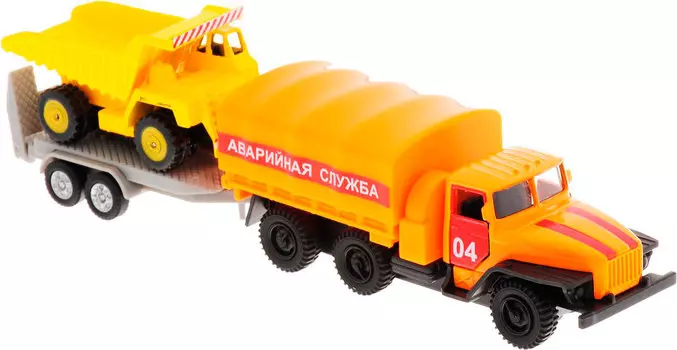 Аварийная служба Урал с машинкой на прицепе, металлическая инерционная