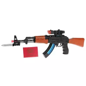 Автомат АК-47, свет, звук, удостоверение