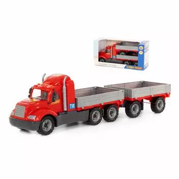 Автомобиль бортовой Майк с прицепом, в коробке