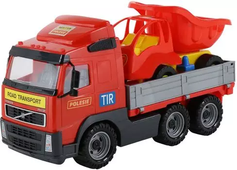 Автомобиль бортовой Volvo + автомобиль-самосвал Муравей, в сеточке