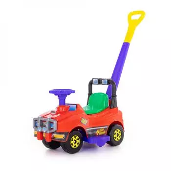 Автомобиль-каталка с ручкой №3 - Джип, красный