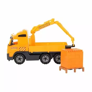 Автомобиль-кран с манипулятором Volvo и конструктор супер-микс, 30 элементов на поддоне