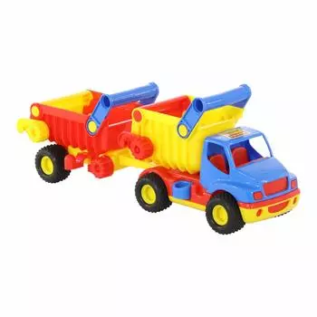 Автомобиль-самосвал КонсТрак с полуприцепом, в коробке