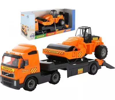 Автомобиль-трейлер и дорожный каток Volvo