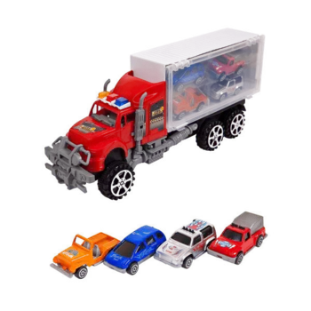 Автовоз с 4 легковыми машинками из серии Спецтехника