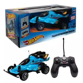 Багги Hot Wheels на радиоуправлении, 1:20, cо светом и звуком, скорость до 19 км/ч, с АКБ, синий