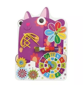 Бизиборд - Кошечка Мяу с часами