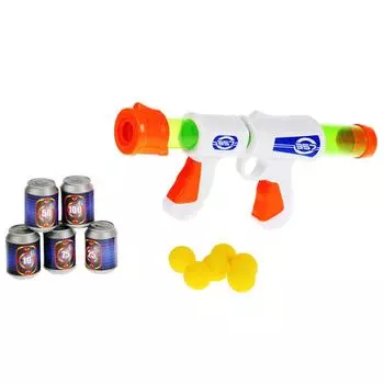 Бластер, стреляющий шариками по банкам