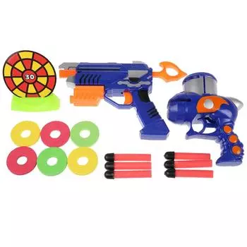Бластер-тир с мягкими пулями, дисками и мишенью