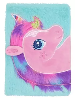 Блокнот плюшевый - Единорог Warm Dreams, бирюзовый