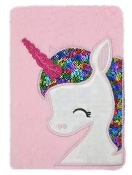 Блокнот плюшевый - Единорог Warm Dreams, формат А5, светло-розовый